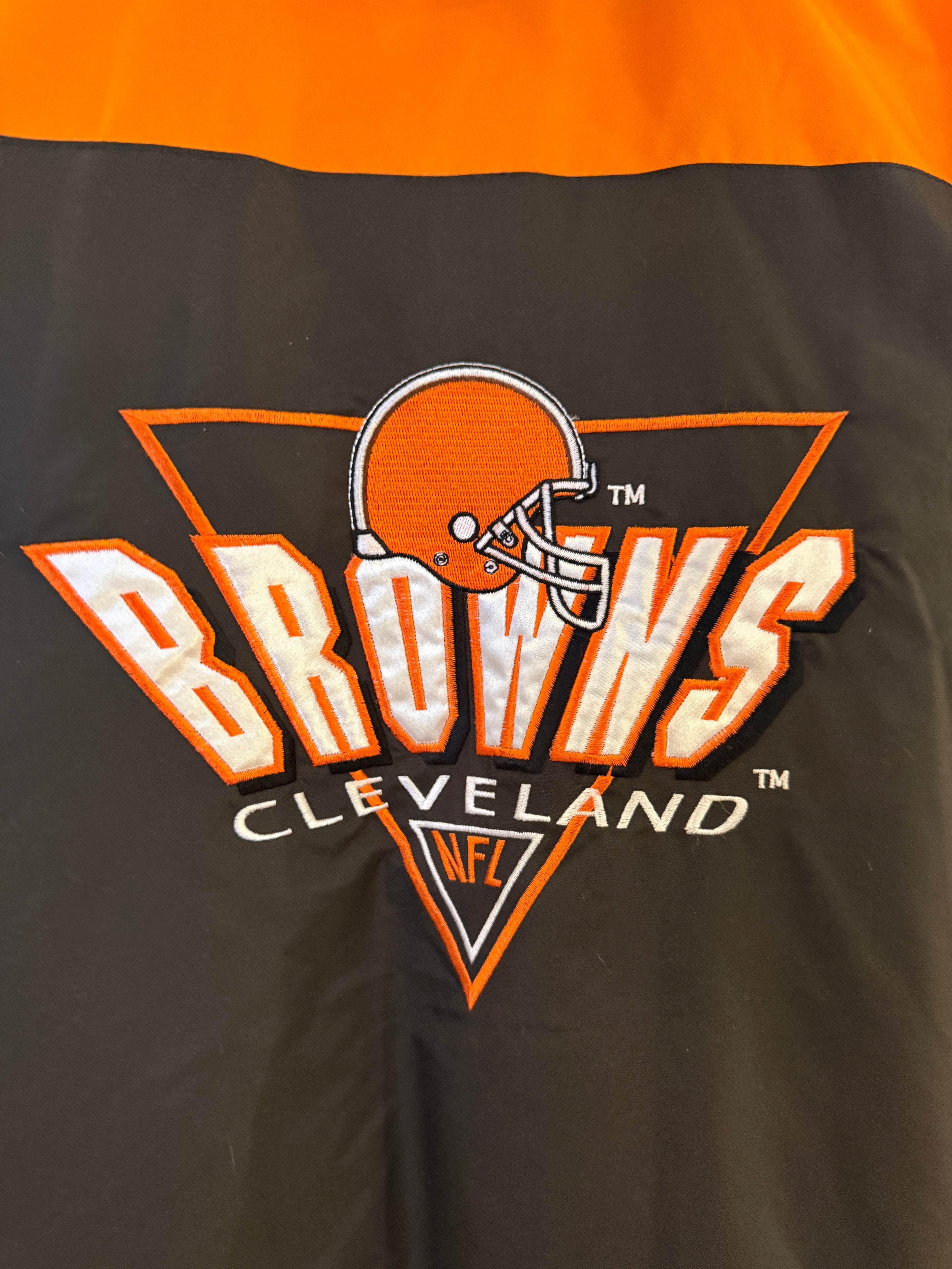 Vintage Cleveland Browns Logo 7 Puffer Jacket | size XL