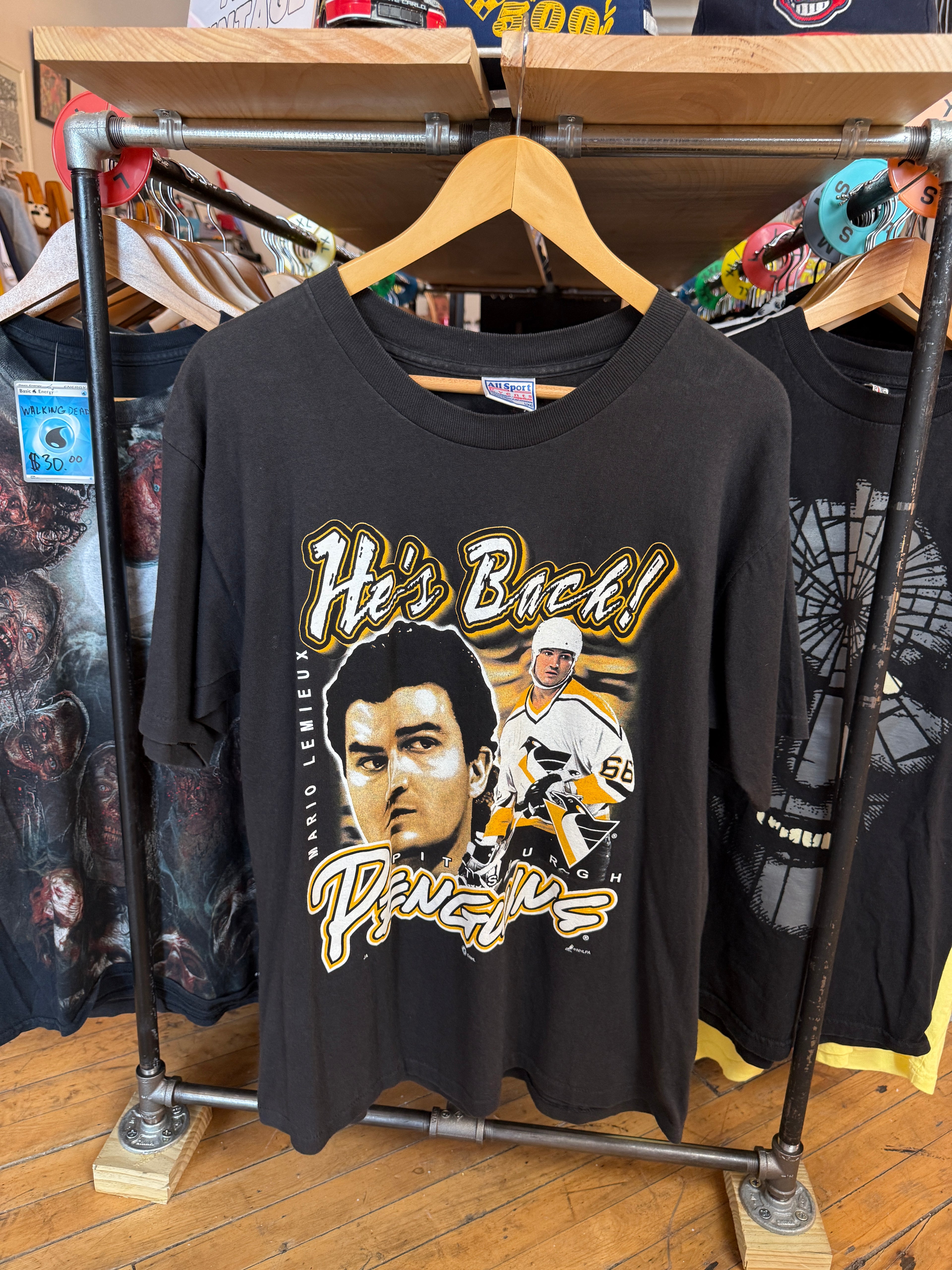 Vintage Pittsburgh Penguins Mario Lemieux Graphic Tee | size L