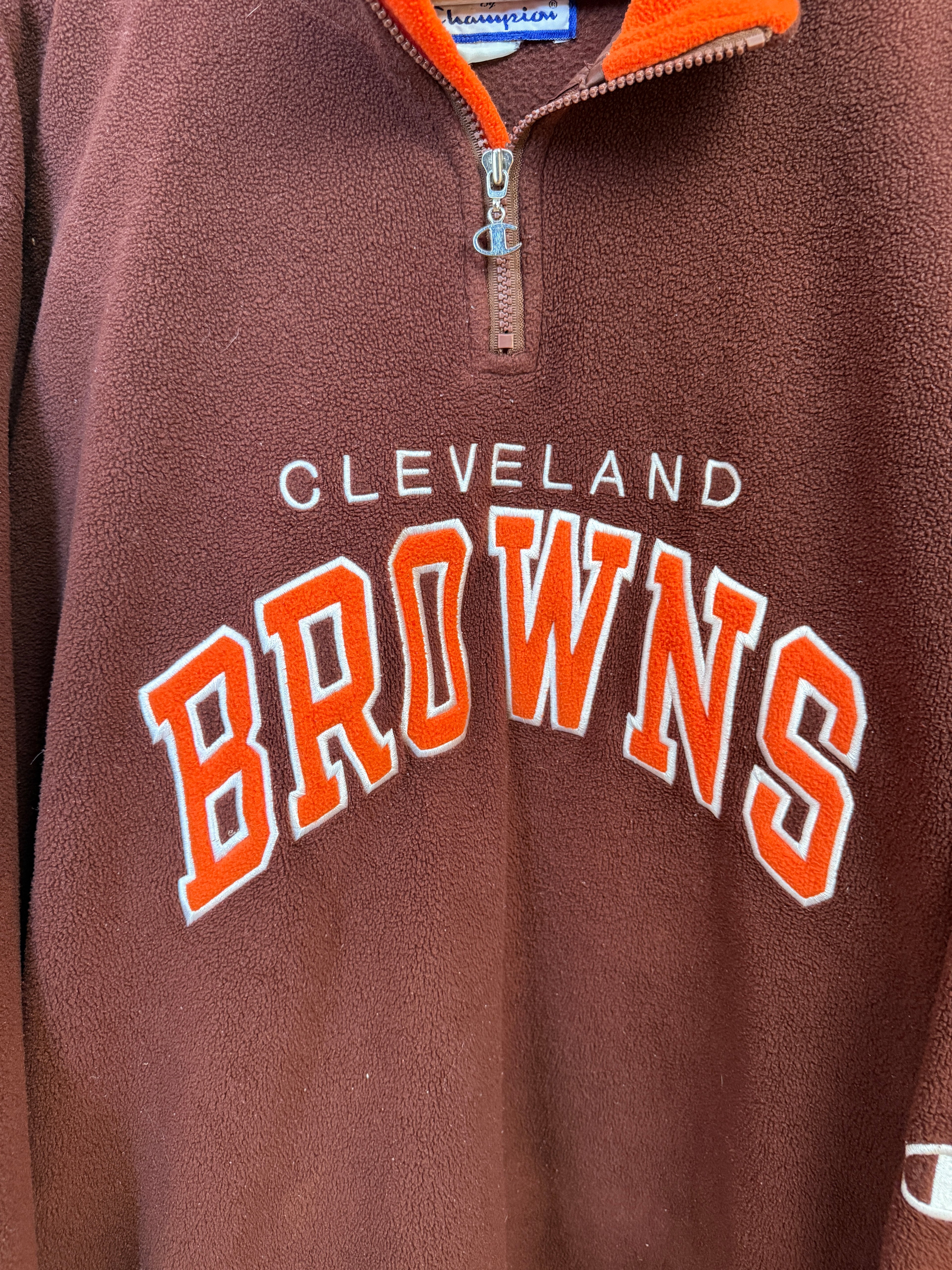 Vintage Cleveland Browns Pro Line Champion Quarter Zip | faded tag size XL/XXL