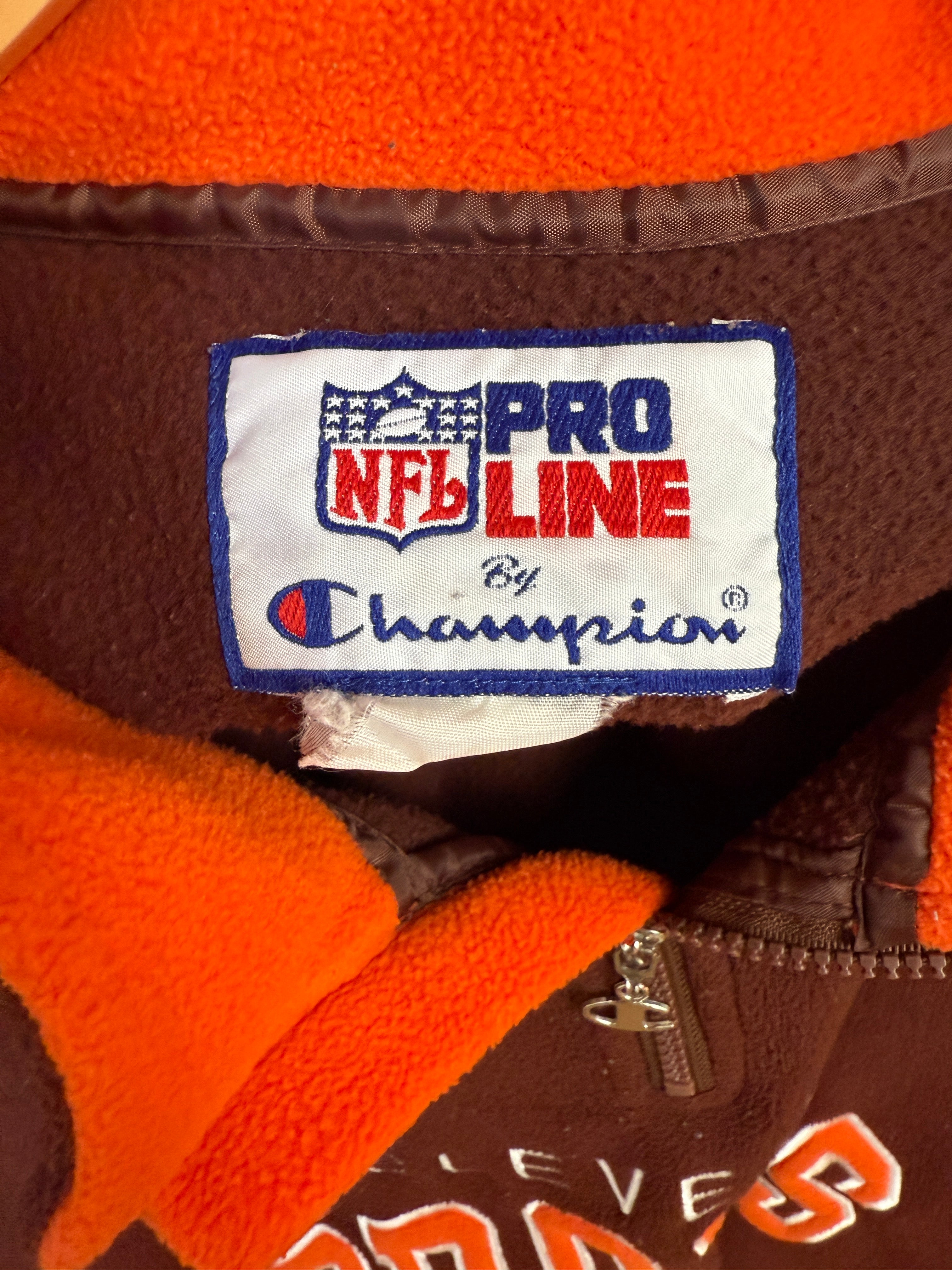 Vintage Cleveland Browns Pro Line Champion Quarter Zip | faded tag size XL/XXL