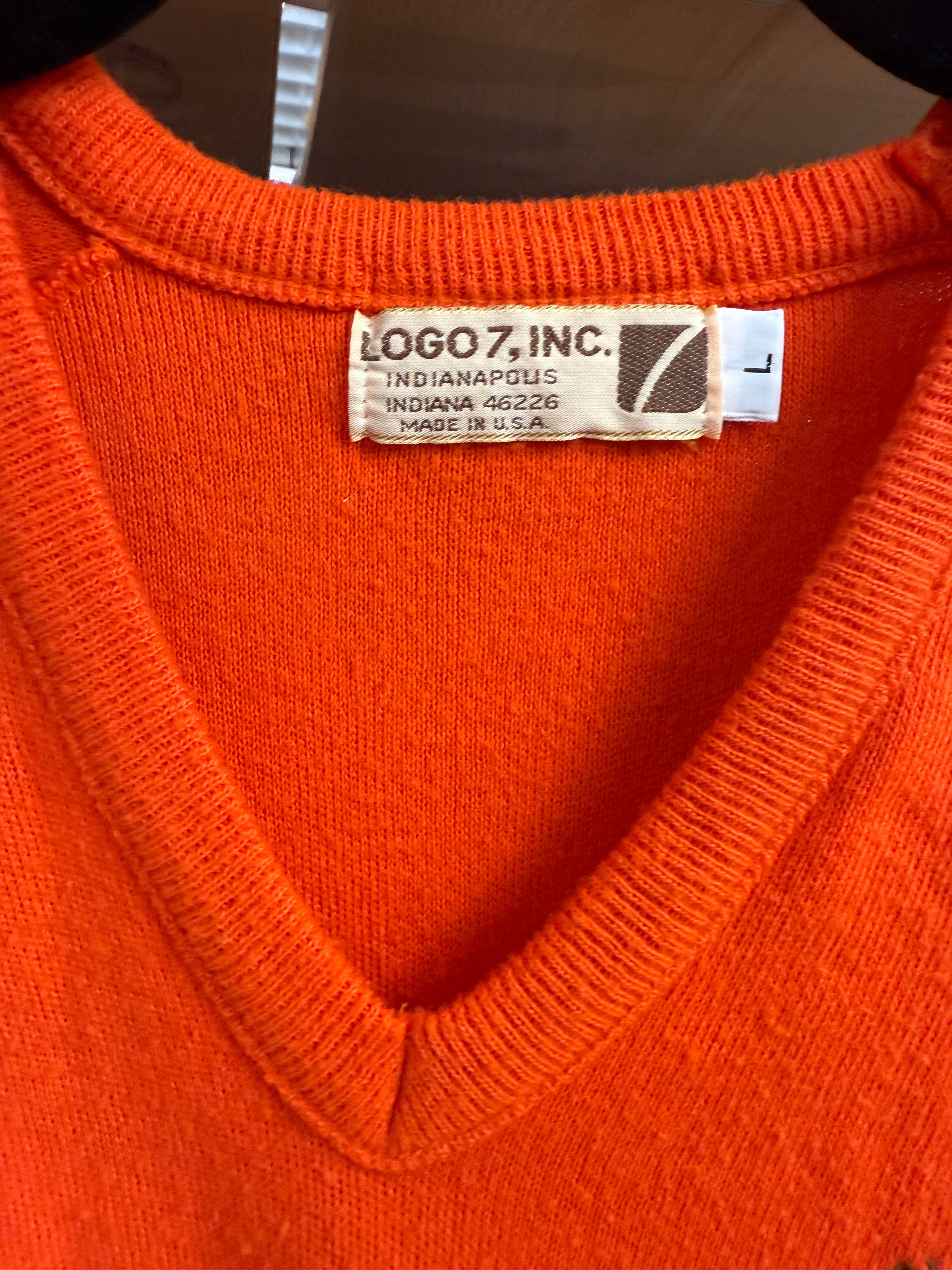 Vintage Cleveland Browns Logo 7 Orange Sweater | size L